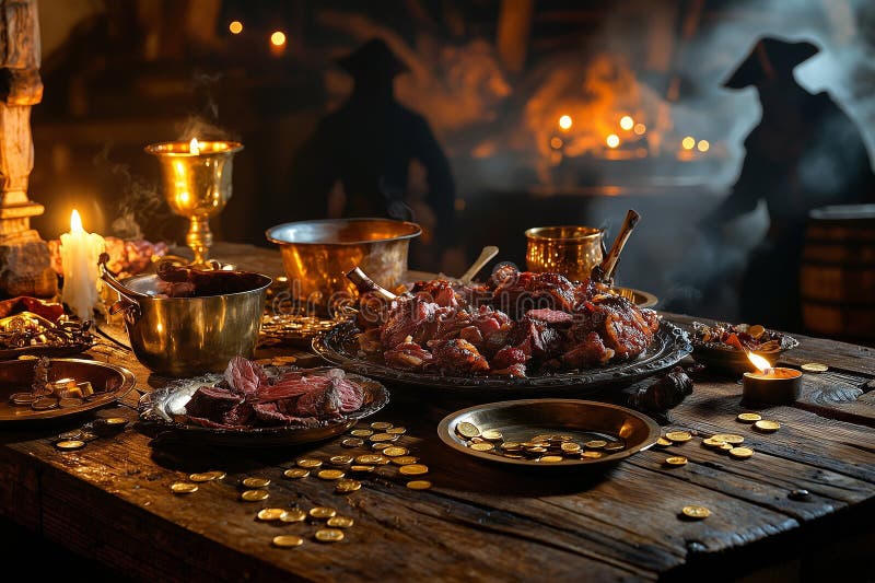 Roast platter on tavern table