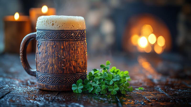 Wooden tankard of ale
